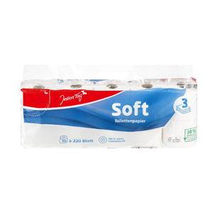 Jeden Tag Soft Toilettenpapier 3-lagig 10 x 220 Blatt