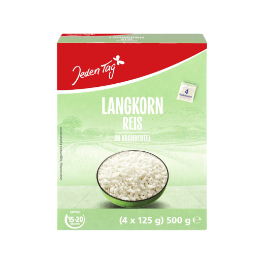 Jeden Tag Langkorn Reis im Kochbeutel 4x125 gr